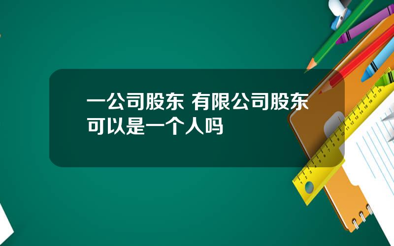 一公司股东 有限公司股东可以是一个人吗